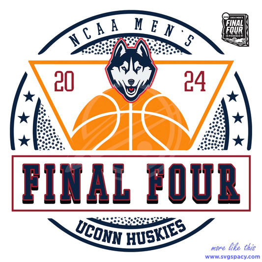 2024 NCAA Mens Basketball Final Four UConn Huskies SVG
