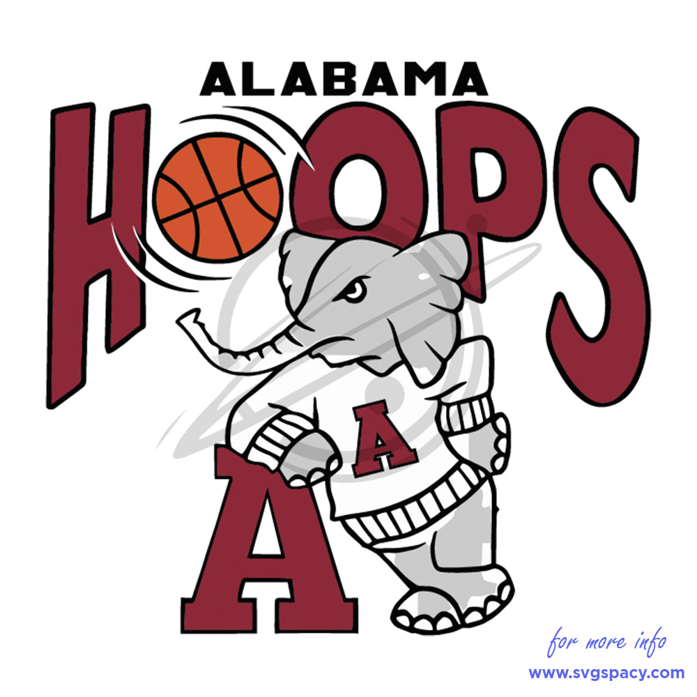 Alabama Crimson Tide Hoops Basketball SVG
