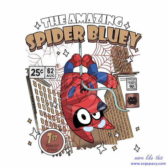 Amazing Spider Bluey Man Across Spider PNG