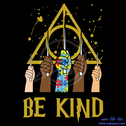 Be Kind Puzzle Ribbon Harry Potter Autism SVG