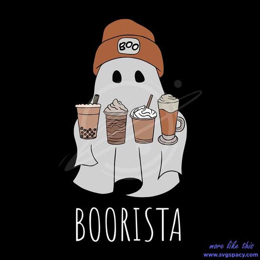 Boorista Ghost With Coffee Spooky SVG
