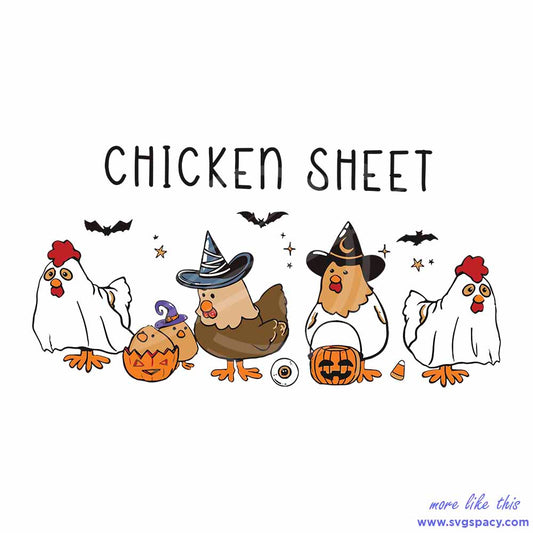 Chicken Sheet Ghost Halloween Farm Animal SVG