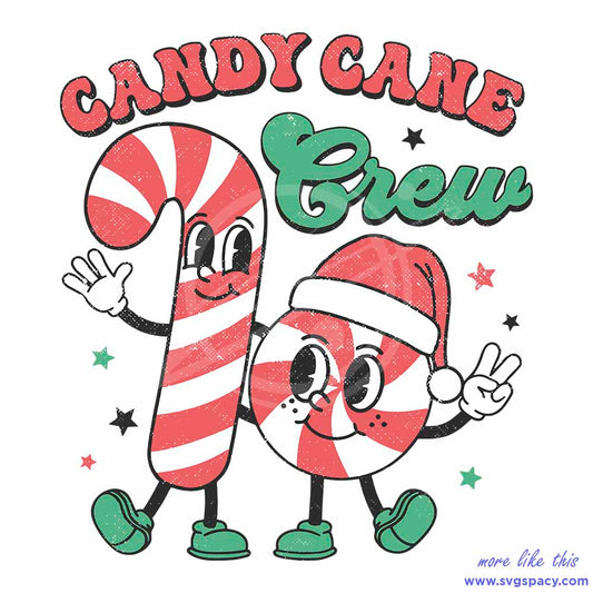Cute Candy Cane Crew SVG Merry Christmas File