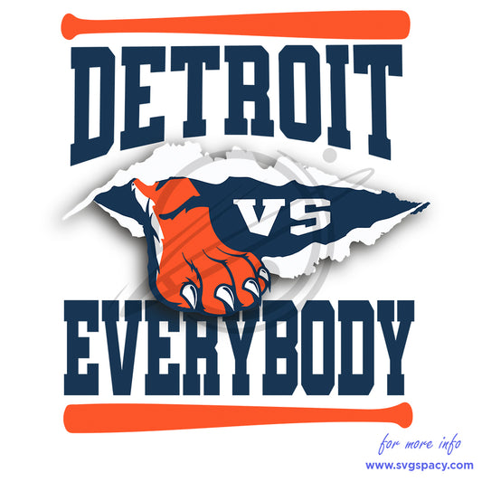 Detroit Vs Everybody Baseball Logo SVG