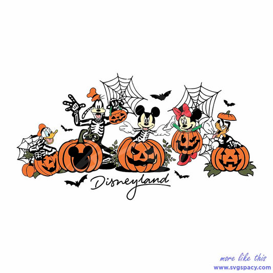Disneyland Skeleton Pumpkin Mickey Minnie SVG