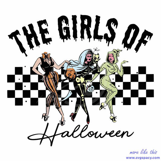 Girls Of Halloween 90s Ghouls SVG