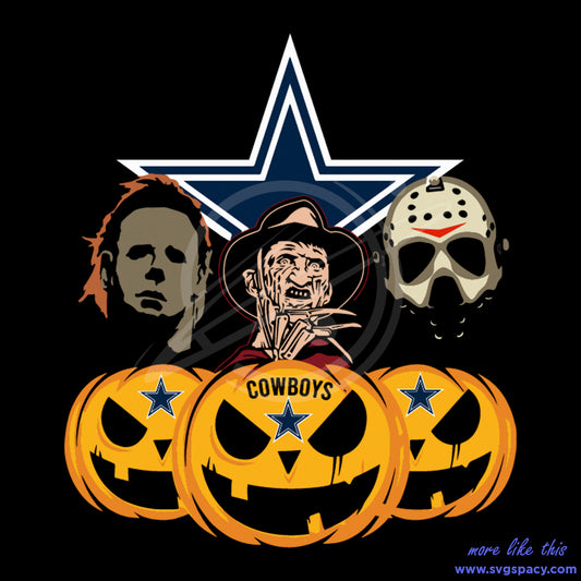 Halloween Horror Movie Pumpkin Dallas Cowboys NFL SVG