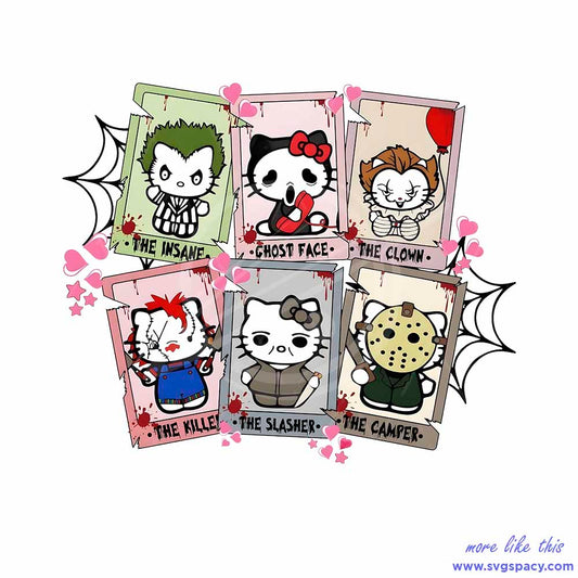 Hello Kitty Tarot Card Horror SVG