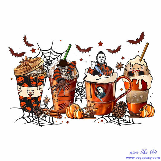 Horror Movie Coffee Cups PNG