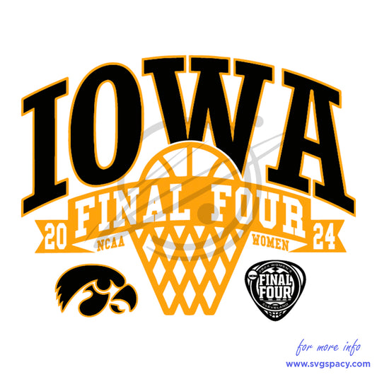 Iowa Final Four 2024 Womens Basketball NCAA SVG