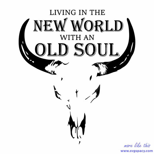 Living In A New World Bull Head SVG