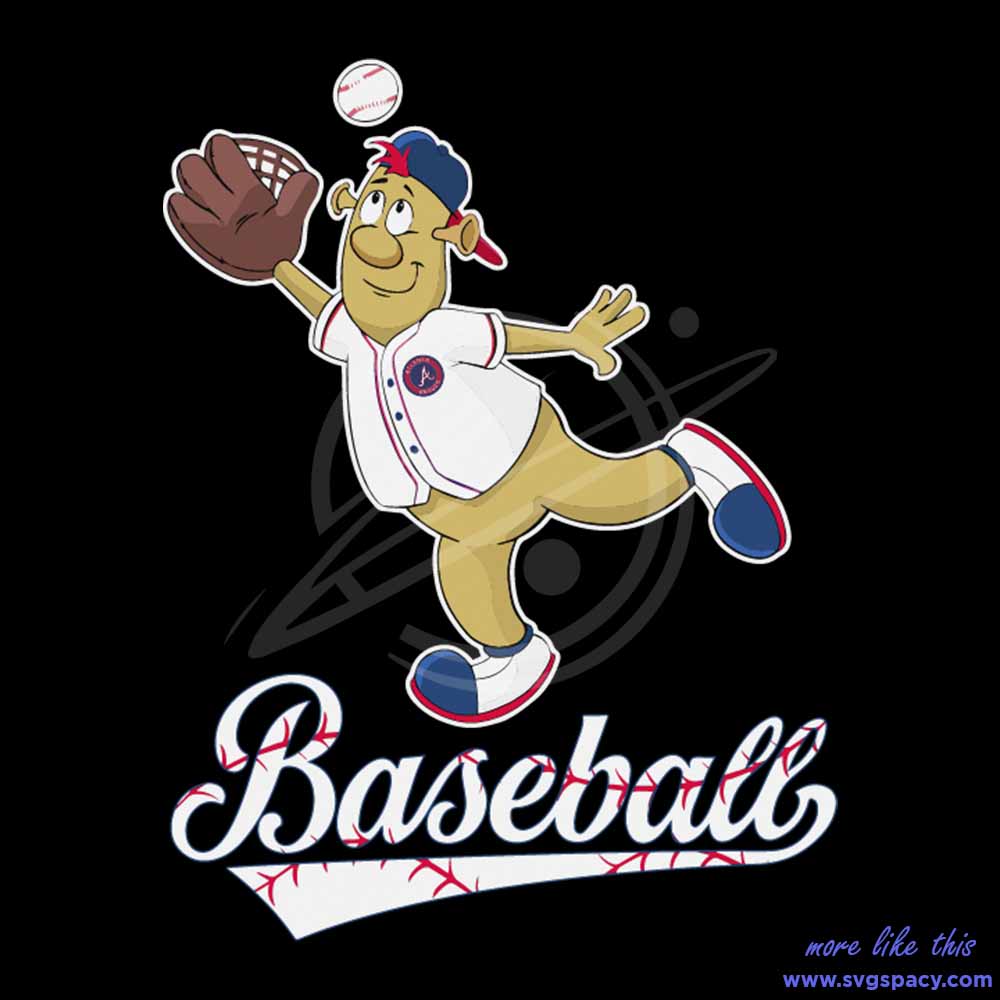 MLB Atlanta Braves Blooper Baseball SVG