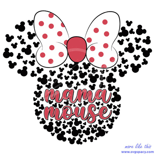Mama Mouse Minnie Head Happy Mothers Day SVG
