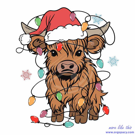 Merry Christmas Santa Cow SVG