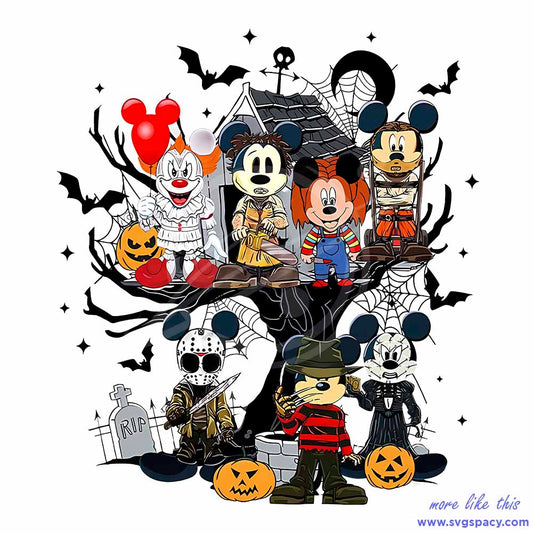 Mickey And Friends Horror PNG Halloween File Sublimation