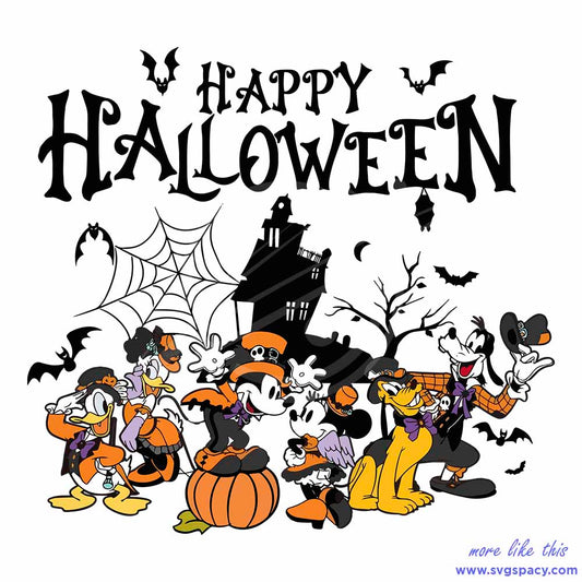 Mickey Minnie Friends Halloween Vibes SVG