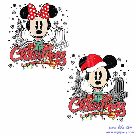 Mickey Minnie Mouse Xmas Lights PNG