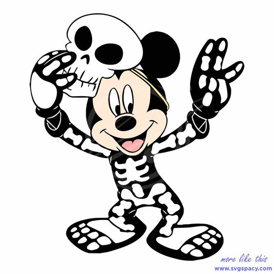 Mickey Skeleton Halloween SVG