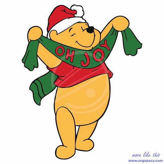 Oh Joy Pooh Bear Christmas Merry Xmas SVG