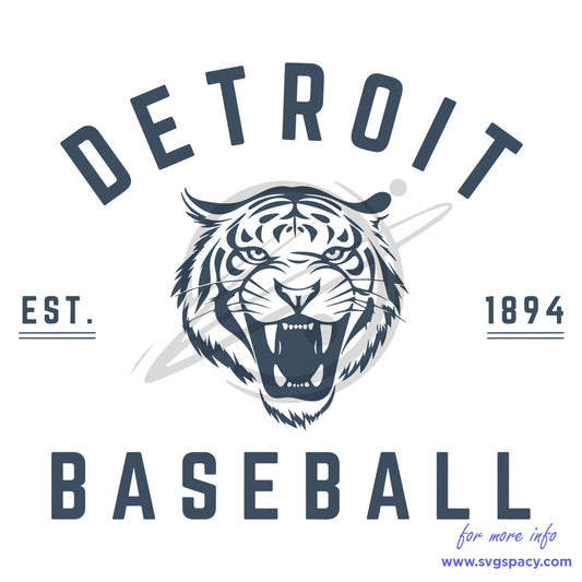 Retro Detroit Tiger Baseball Est 1894 SVG