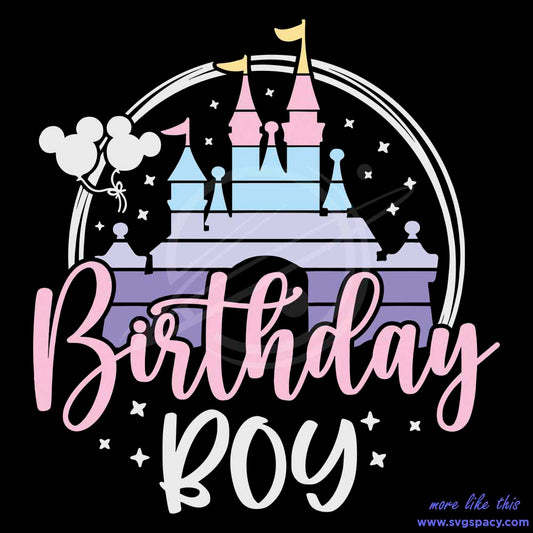 Retro Disney Birthday Boy Castle SVG