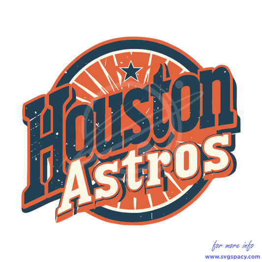 Retro Houston Astros Baseball MLB SVG