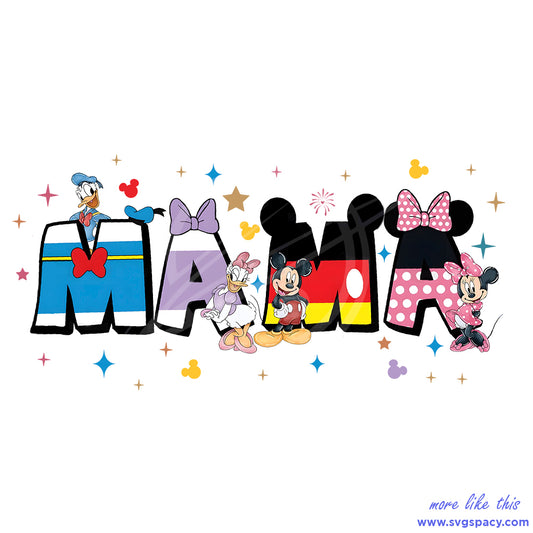 Retro Mama Disney Cartoon Characters PNG