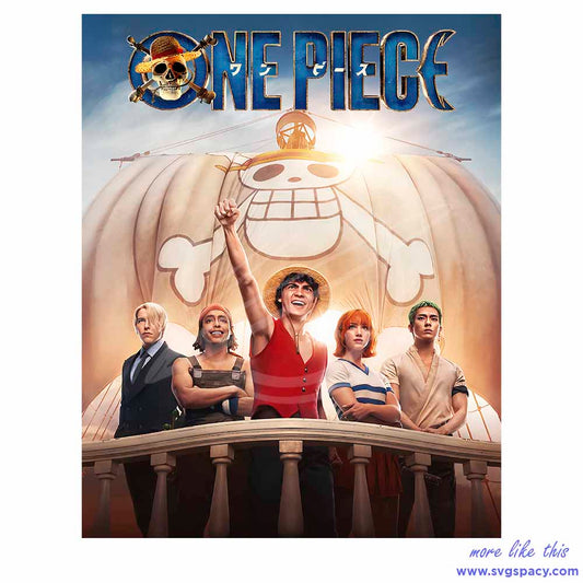Retro One Piece Characters Great Pirate Era PNG