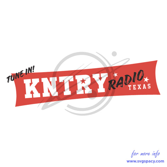 Retro Tune In KNTRY Radio Texas Country Music SVG