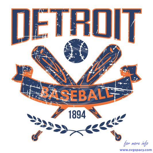 Vintage Detroit Baseball 1894 MLB SVG