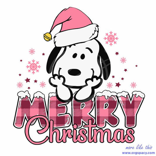 Vintage Merry Xmas Cute Snoopy Peanuts SVG