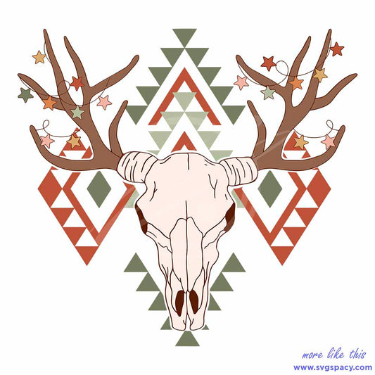 Western Deer Christmas Cowboy SVG
